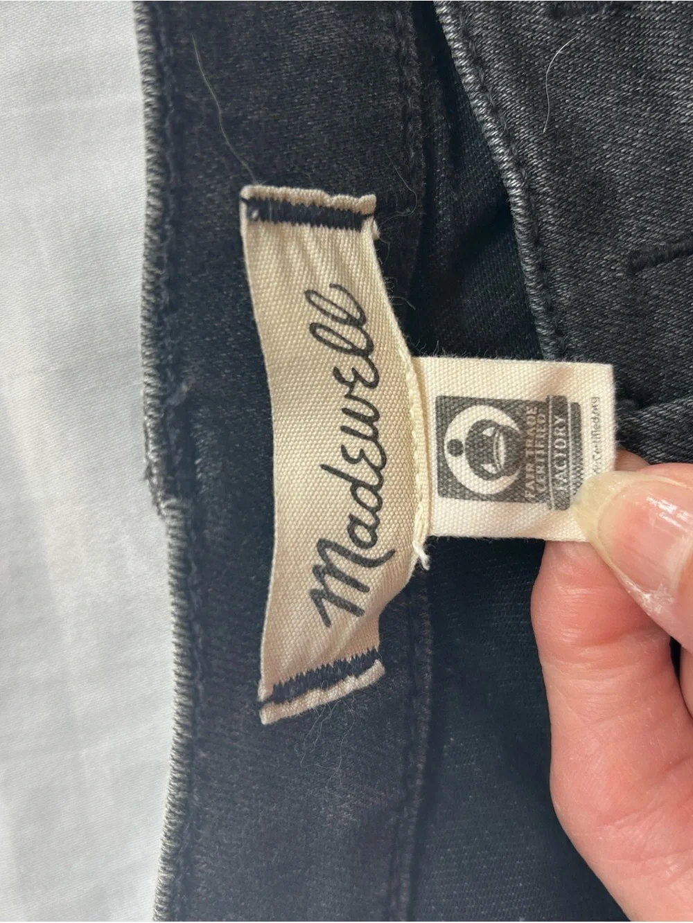 Madewell Black Jeans with Branded Waist Label. 29tall. High rise slim straight